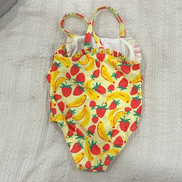 Toddler Strawberry and Banana Print Swimsuit - Picture 2 of 3